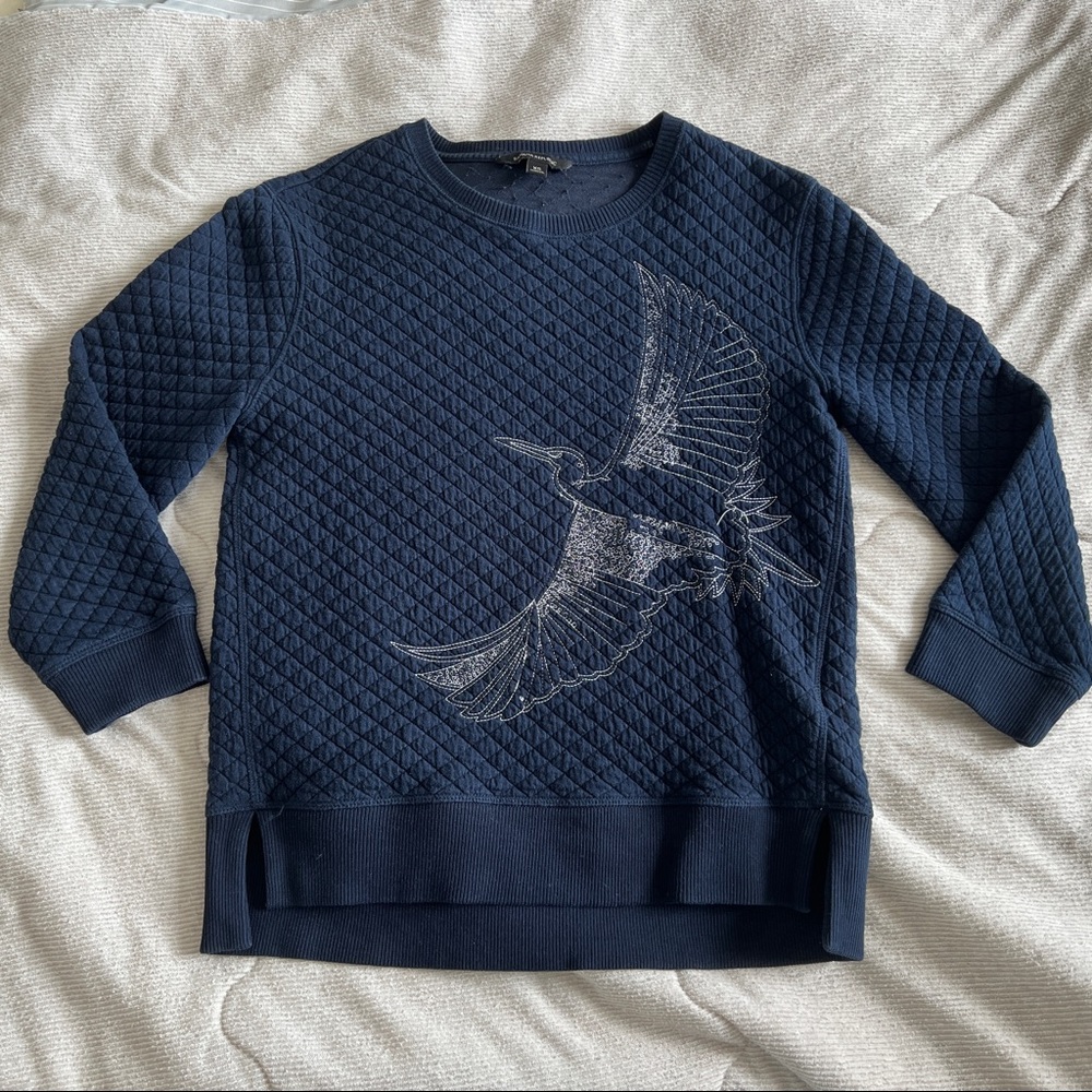 Banana Republic Navy Sweatshirt with bird pattern